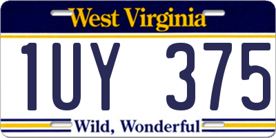 WV license plate 1UY375