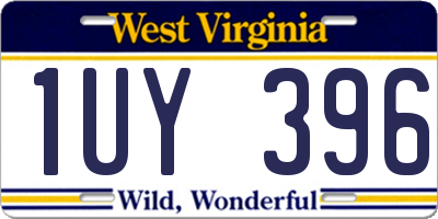 WV license plate 1UY396