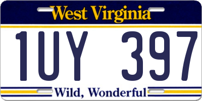 WV license plate 1UY397