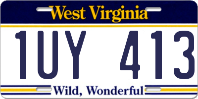 WV license plate 1UY413