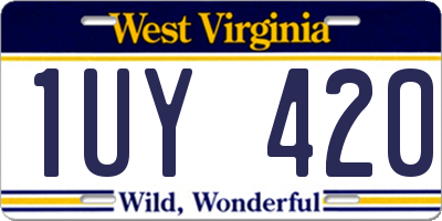 WV license plate 1UY420