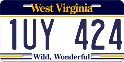 WV license plate 1UY424