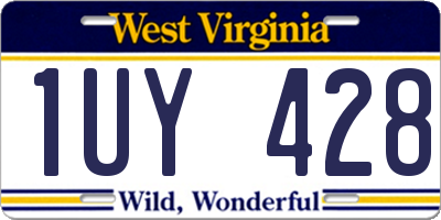 WV license plate 1UY428