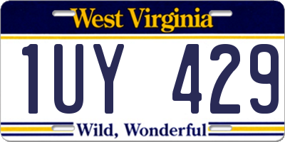 WV license plate 1UY429