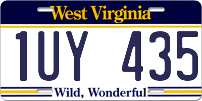 WV license plate 1UY435