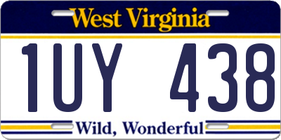 WV license plate 1UY438