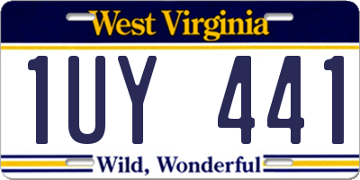 WV license plate 1UY441