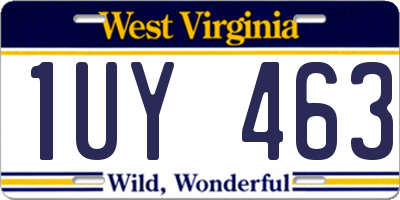 WV license plate 1UY463