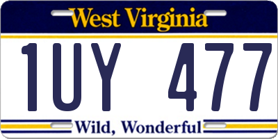 WV license plate 1UY477
