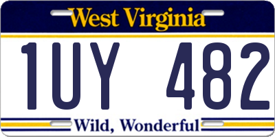 WV license plate 1UY482