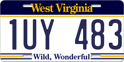WV license plate 1UY483