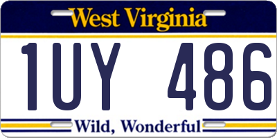 WV license plate 1UY486