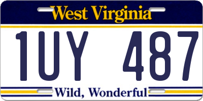 WV license plate 1UY487