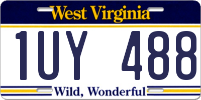 WV license plate 1UY488
