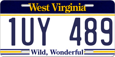 WV license plate 1UY489