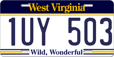 WV license plate 1UY503