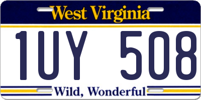 WV license plate 1UY508
