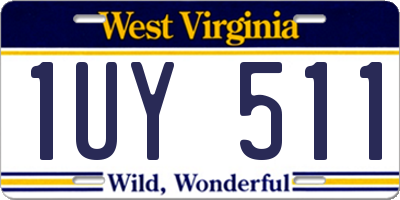 WV license plate 1UY511