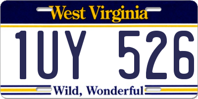 WV license plate 1UY526