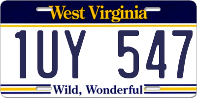 WV license plate 1UY547