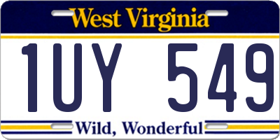 WV license plate 1UY549