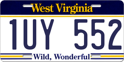 WV license plate 1UY552