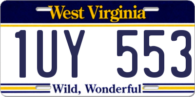 WV license plate 1UY553