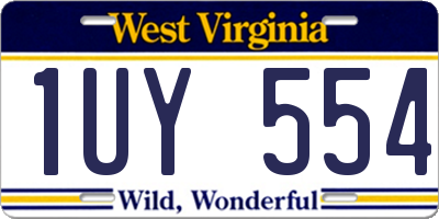 WV license plate 1UY554
