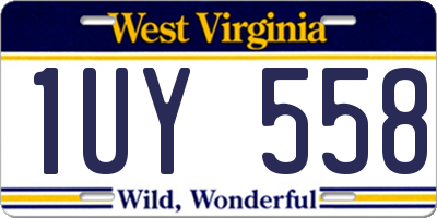 WV license plate 1UY558