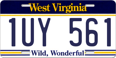 WV license plate 1UY561