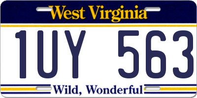 WV license plate 1UY563