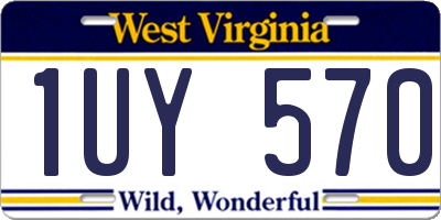 WV license plate 1UY570