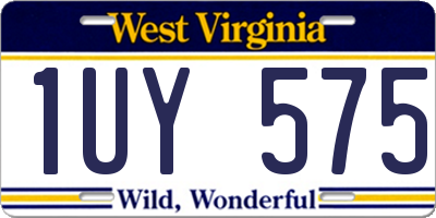WV license plate 1UY575