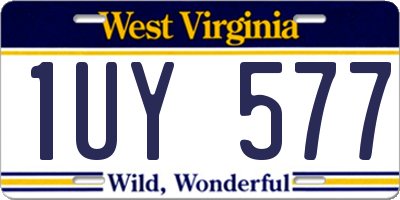 WV license plate 1UY577