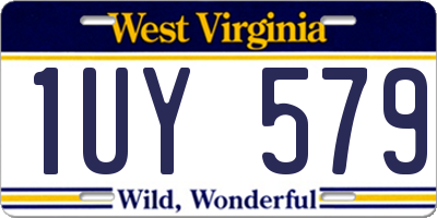 WV license plate 1UY579