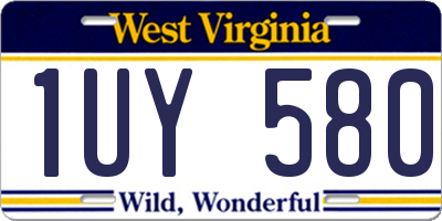 WV license plate 1UY580