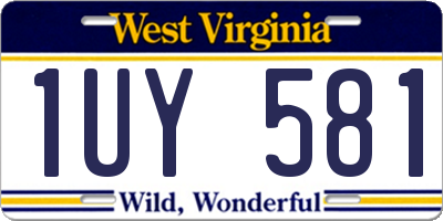 WV license plate 1UY581