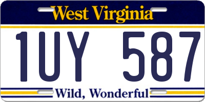 WV license plate 1UY587