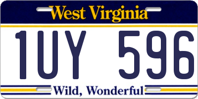 WV license plate 1UY596