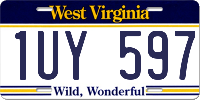 WV license plate 1UY597