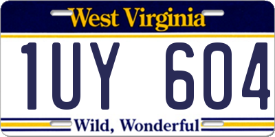 WV license plate 1UY604