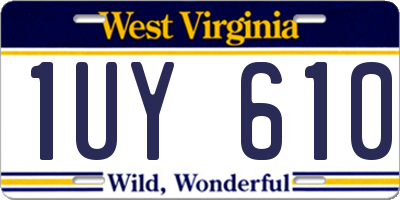 WV license plate 1UY610