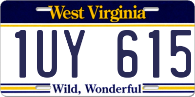 WV license plate 1UY615