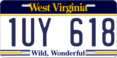 WV license plate 1UY618