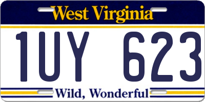 WV license plate 1UY623