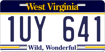 WV license plate 1UY641