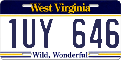 WV license plate 1UY646