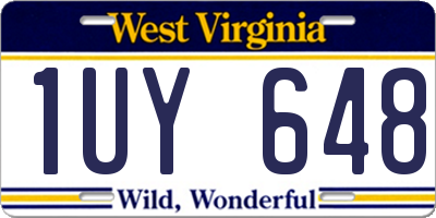 WV license plate 1UY648