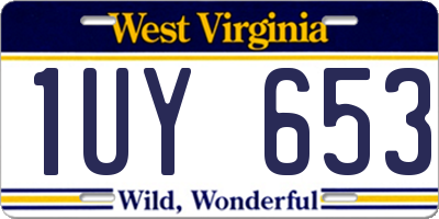 WV license plate 1UY653