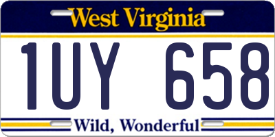WV license plate 1UY658
